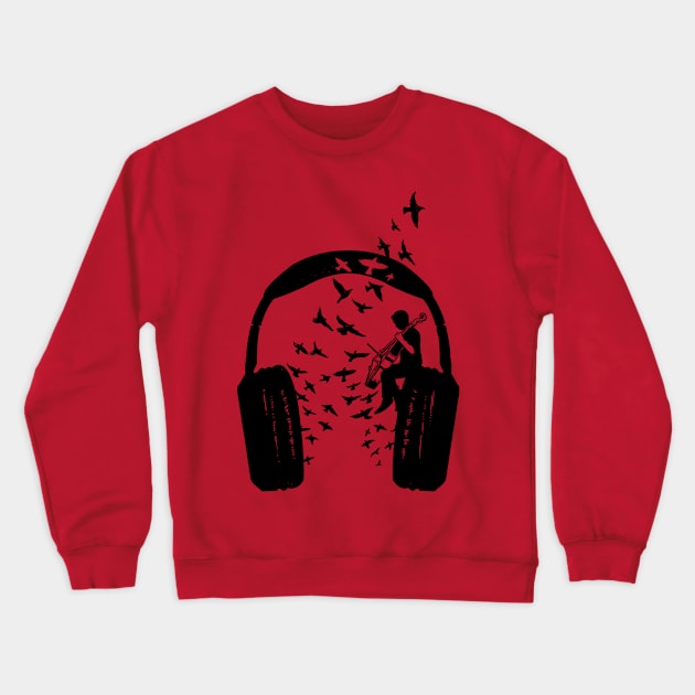 Headphone Cello II Crewneck Sweatshirt by barmalisiRTB